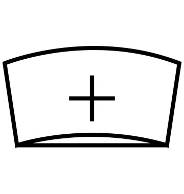 Hemşire şapka hat izole vektör simge