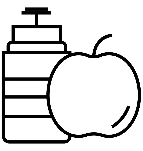 Frischer Apfelsaft Linie Isoliert Vektor Symbol — Stockvektor