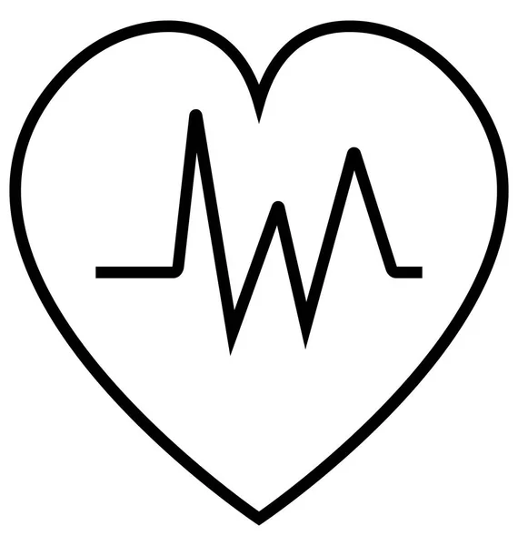 Linha Heartbeat Isolado Vector Ícone —  Vetores de Stock