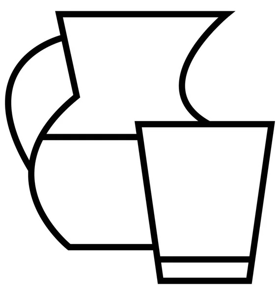 Icône Vectorielle Isolée Pour Cruche Verre — Image vectorielle