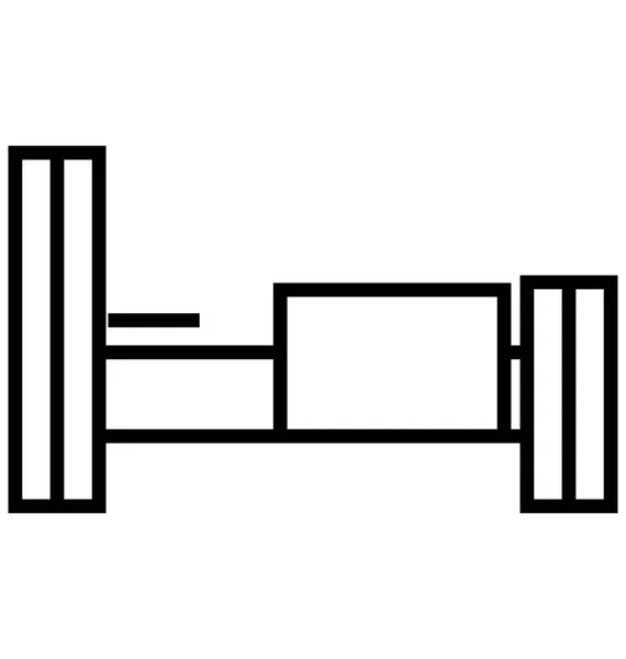 Patientenbett Linie Isolierte Vektor Symbol — Stockvektor