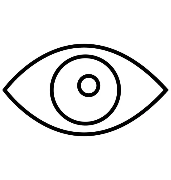 Menschliche Augenlinie Isoliert Vektor Symbol — Stockvektor