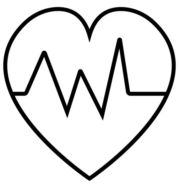 Linha Heartbeat Isolado Vector Ícone — Vetor de Stock