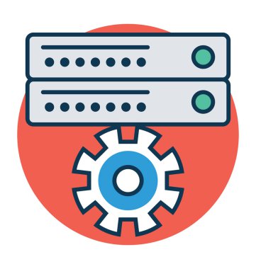 Sunucu ayarlarını çizgi ve renk düzenlenebilir vektör simgesi ile doldurun 