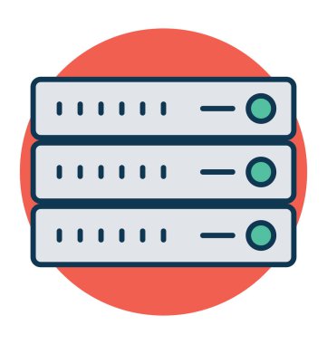 Sunucu paylaşımı çizgi ve dolgu rengi düzenlenebilir vektör simgesi olan 