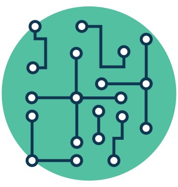 Büyük veri satır ve dolgu rengi düzenlenebilir vektör simgesi olan 