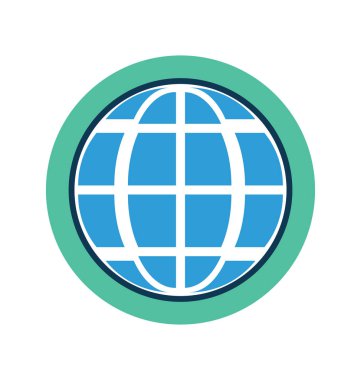 Dünya çizgi ve dolgu rengi düzenlenebilir vektör simgesi olan 