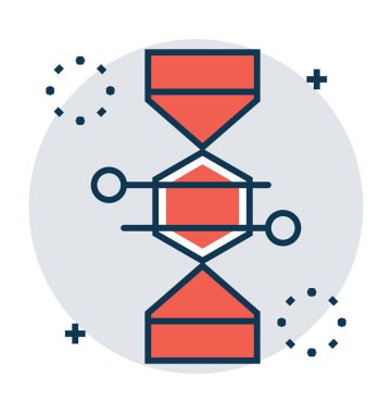 DNA çizgi ve dolgu rengi düzenlenebilir vektör simgesi olan 