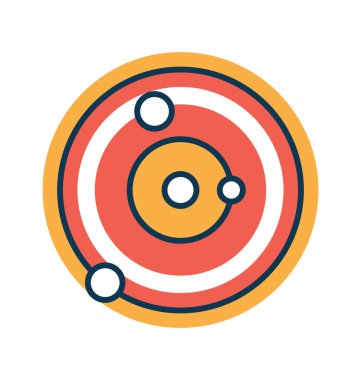 Yörünge çizgi ve dolgu rengi düzenlenebilir vektör simgesi olan 