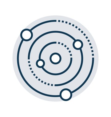 Yörünge çizgi ve dolgu rengi düzenlenebilir vektör simgesi olan 