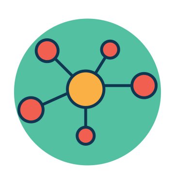  Molekül çizgi ve dolgu rengi düzenlenebilir vektör simgesi olan 