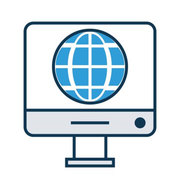 Internet hattı ve renk düzenlenebilir vektör simgesi ile doldurun 