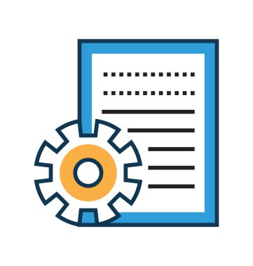 Yazma sayfası satır ve dolgu rengi düzenlenebilir vektör simgesi olan 