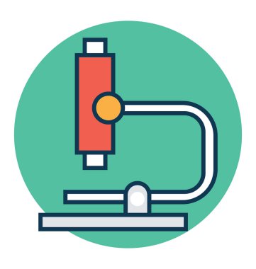 Mikroskop çizgi ve dolgu rengi düzenlenebilir vektör simgesi olan 