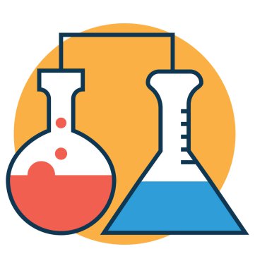 Laboratuvar deney çizgi ve dolgu rengi düzenlenebilir vektör simgesi olan 