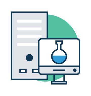 Online laboratuvar çizgi ve dolgu rengi düzenlenebilir vektör simgesi olan 