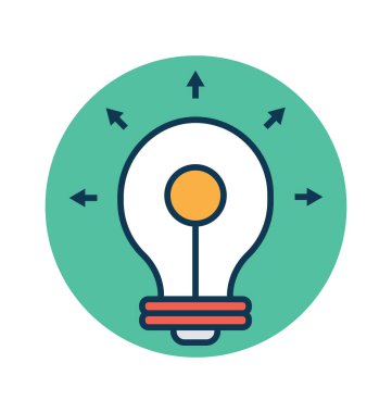 Fikir çizgi ve dolgu rengi düzenlenebilir vektör simgesi olan 