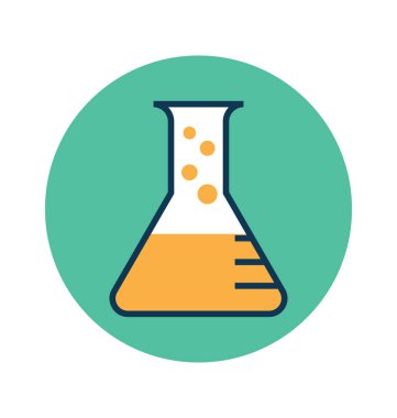 Laboratuvar kabı çizgi ve dolgu rengi düzenlenebilir vektör simgesi olan 