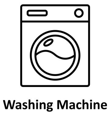 Çamaşır makinesi izole satırı vektör simgesi düzenlenebilir