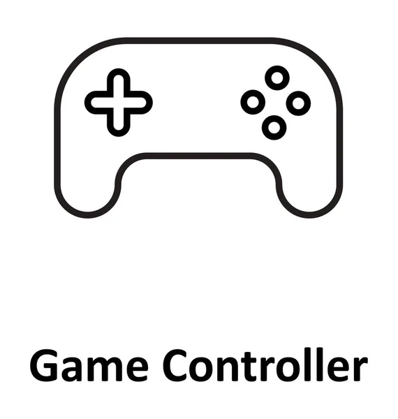 Gamepad Línea Aislada Vector Icono Editable — Vector de stock
