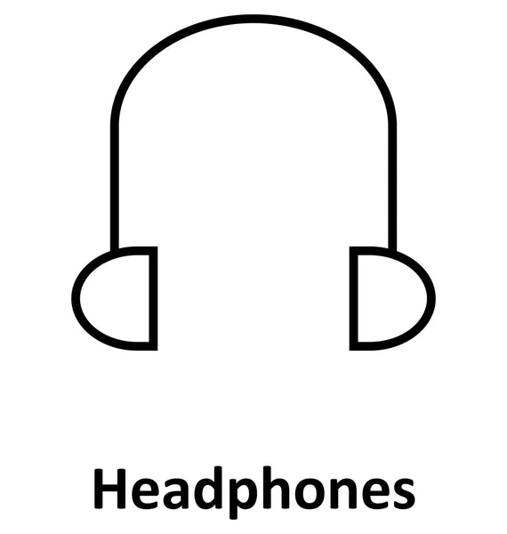 Headphone Isolated Line Vector Icon Editável — Vetor de Stock