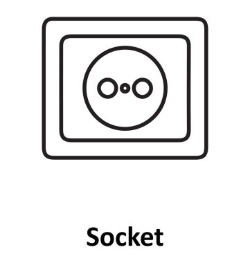 Soket izole satırı vektör simgesi düzenlenebilir