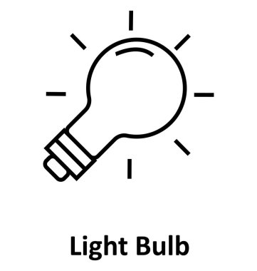 Ampul izole satırı vektör simgesi düzenlenebilir