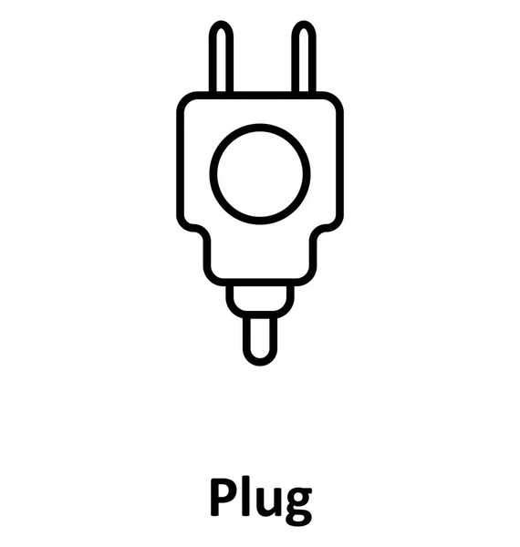 Plug Isolated Line Vector Icône Modifiable — Image vectorielle