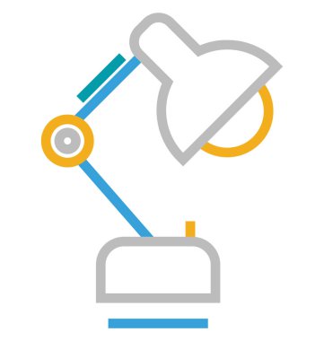 Masa lambası izole satırı vektör simgesi düzenlenebilir