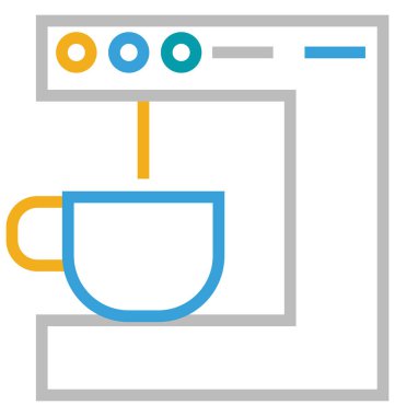 kahve makinesi izole satırı vektör simgesi düzenlenebilir