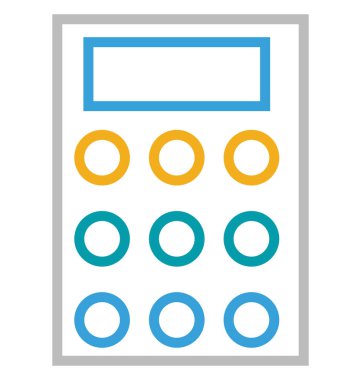 Hesap makinesi izole satırı vektör simgesi düzenlenebilir