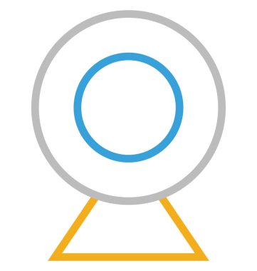 Webcam izole satırı vektör simgesi düzenlenebilir