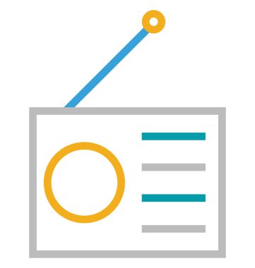 Radyo izole satırı vektör simgesi düzenlenebilir