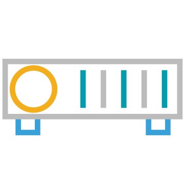 Projektör cihazı izole satırı vektör simgesi düzenlenebilir