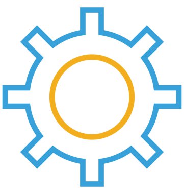 Dişli izole satırı vektör simgesi düzenlenebilir