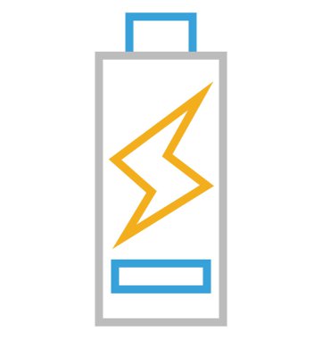 Pil şarj izole çizgi vektör simgesi düzenlenebilir