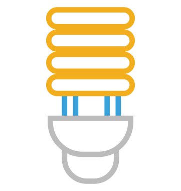  enerji tasarrufu lambası izole satırı vektör simgesi düzenlenebilir