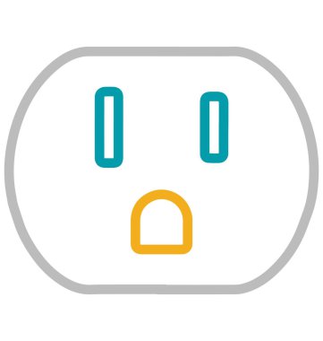 Soket izole satırı vektör simgesi düzenlenebilir