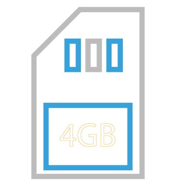 SIM kartı izole satırı vektör simgesi düzenlenebilir