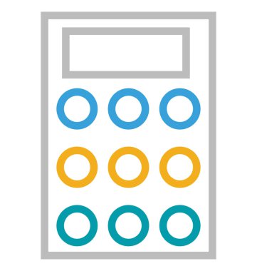 Hesap makinesi izole satırı vektör simgesi düzenlenebilir