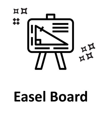 Şövale kurulu çizgi vektör simge düzenlenebilir izole