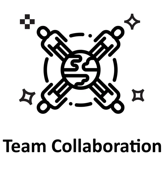 Team Line Isoliertes Vektorsymbol Editierbar — Stockvektor