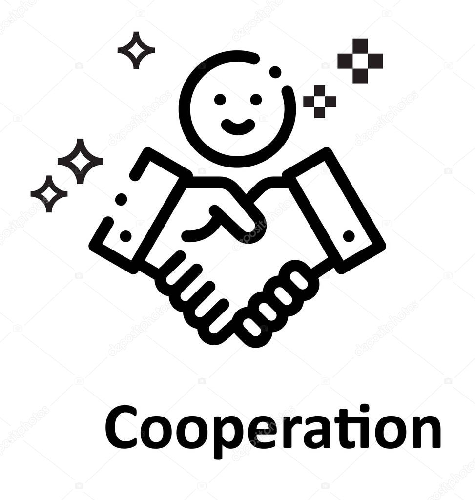 Collaboration Line  isolated Vector Icon Editable
