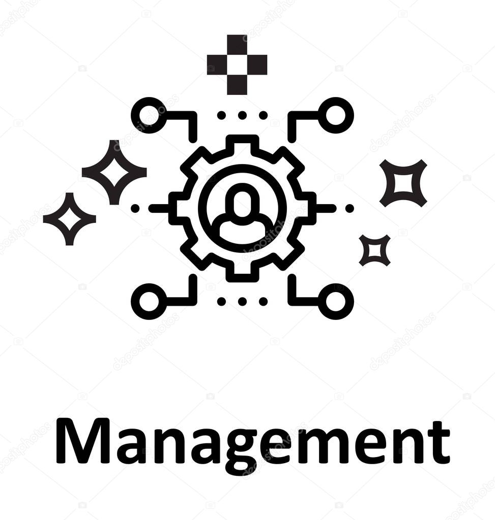 Management Line  isolated Vector Icon Editable