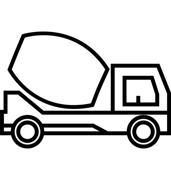 Béton Mélangeur Camion Vecteur Icône — Image vectorielle