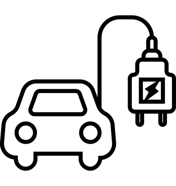 Icono Vector Coche Eléctrico — Archivo Imágenes Vectoriales