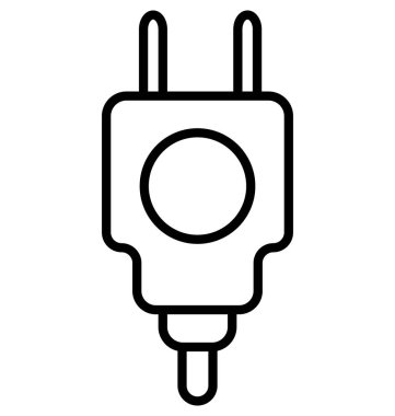 güç kablosunu hat izole vektör simge tamamen düzenlenebilir