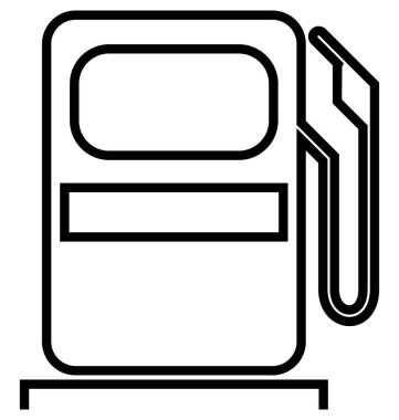 Akaryakıt istasyonu hat izole vektör simge tamamen düzenlenebilir