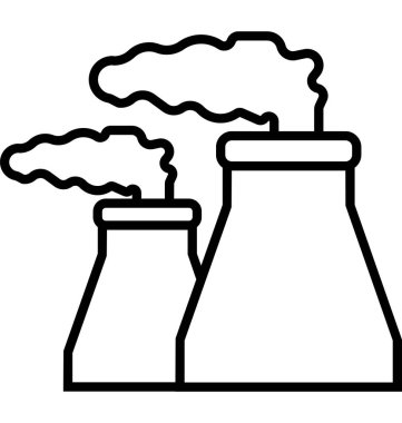 nükleer santral hat izole vektör simge tamamen düzenlenebilir