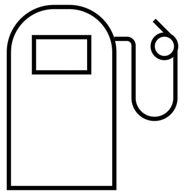 Akaryakıt istasyonu hat izole vektör simge tamamen düzenlenebilir